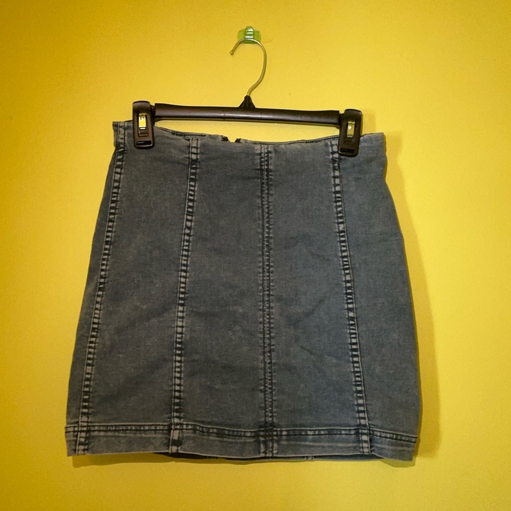 Free People Mini Jean Skirt